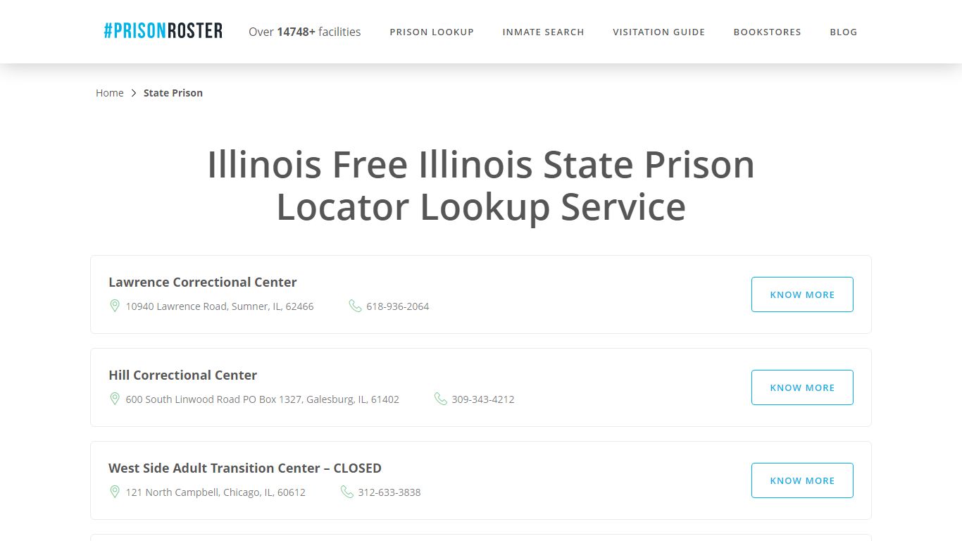 Illinois State Prison Inmate Lookup - Prisonroster